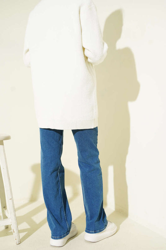 Pantalon Palazzo à Ceinture Bleu Clair