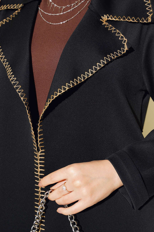 Black Edge Embroidered Cap