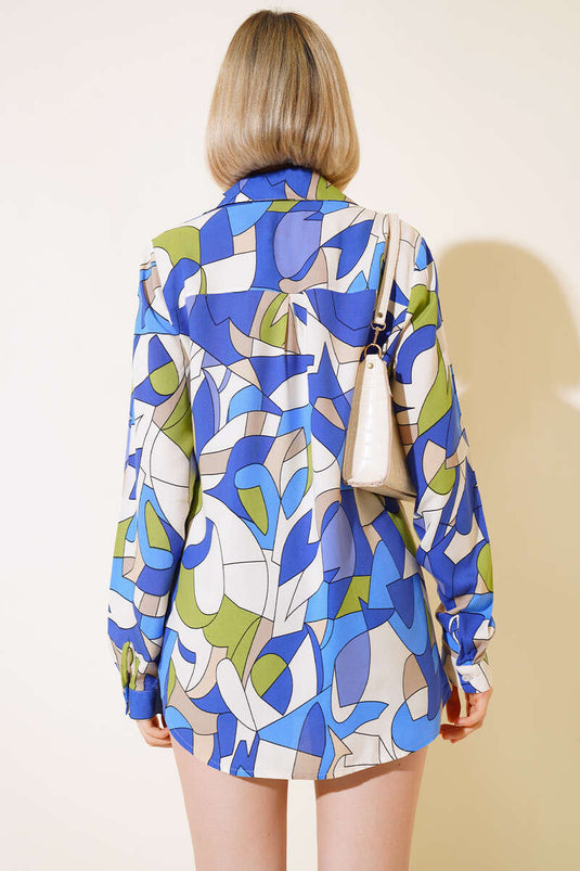 Chemise à motifs Indigo