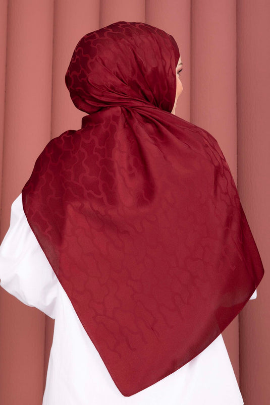 Série d'écharpes jacquard à motifs bordeaux