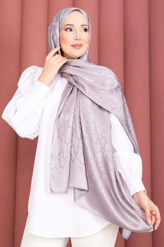 Série d'écharpes jacquard à motifs gris