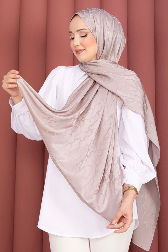 Série de châles jacquard à motifs ton sur ton couleur poudre