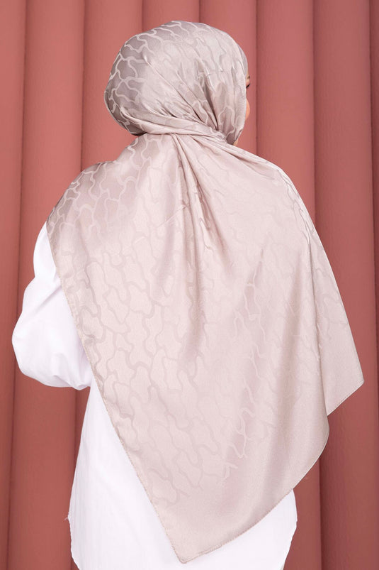 Série de châles jacquard à motifs ton sur ton couleur poudre