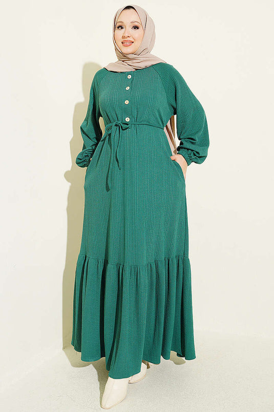 Robe À Manches Raglan Imprimée Verte