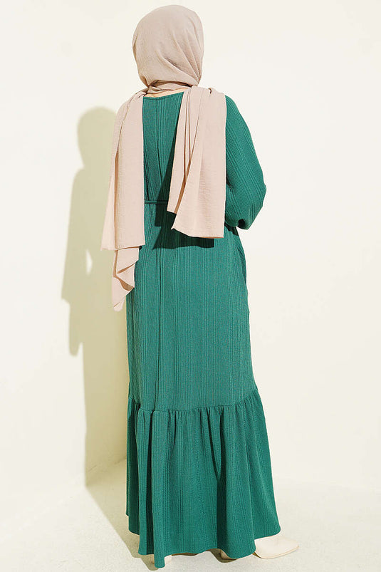 Robe À Manches Raglan Imprimée Verte