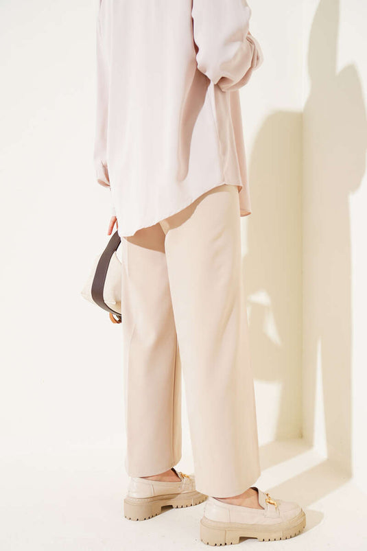 Double Pants with Built-in Belt Stone