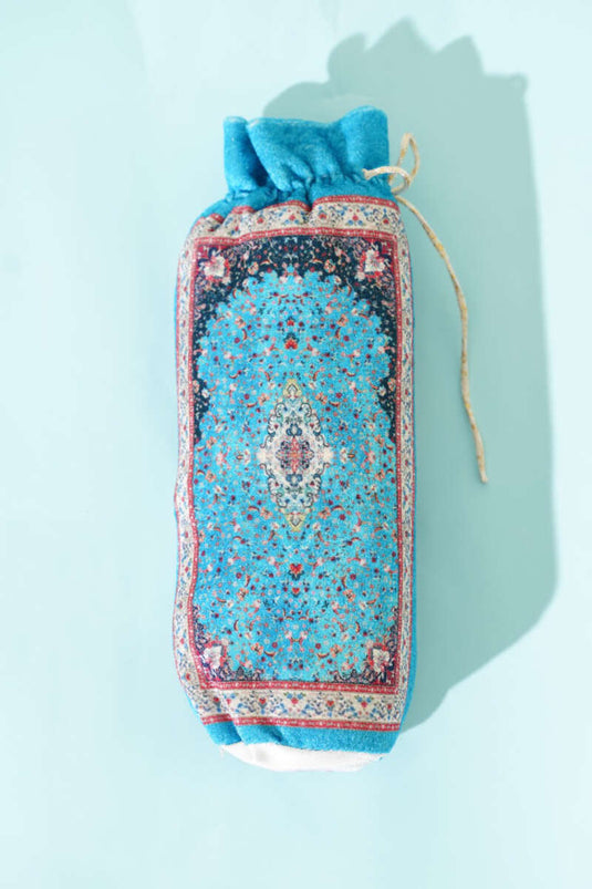 Prayer Rug with Floral Pattern Petrol