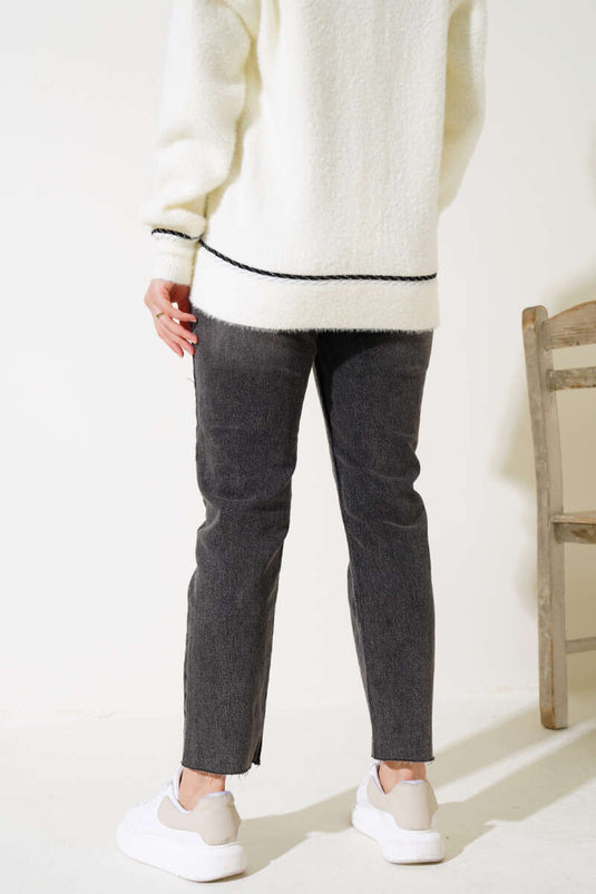 Pantalon Court En Denim À Jambe Skinny Fumé