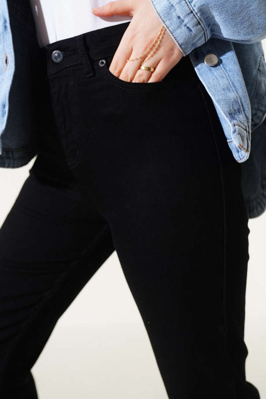 Pantalon Skinny Court Noir