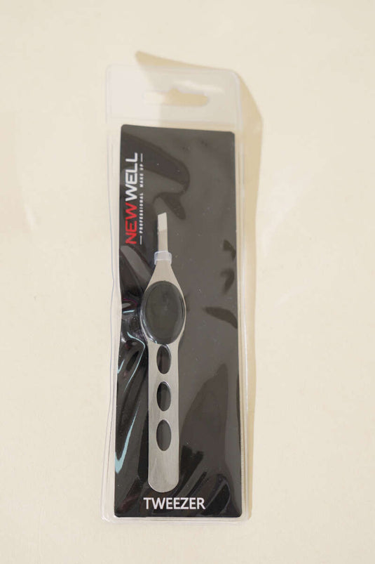 Pince à épiler professionnelle argentée à pointes acérées en platine