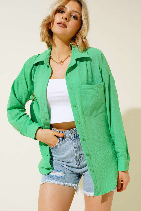 Linen Single Pocket Shirt Benetton