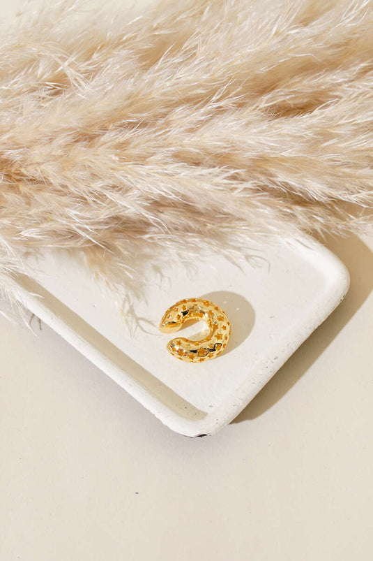 حلق مفصل على شكل نجمة غضروفية باللون الذهبي