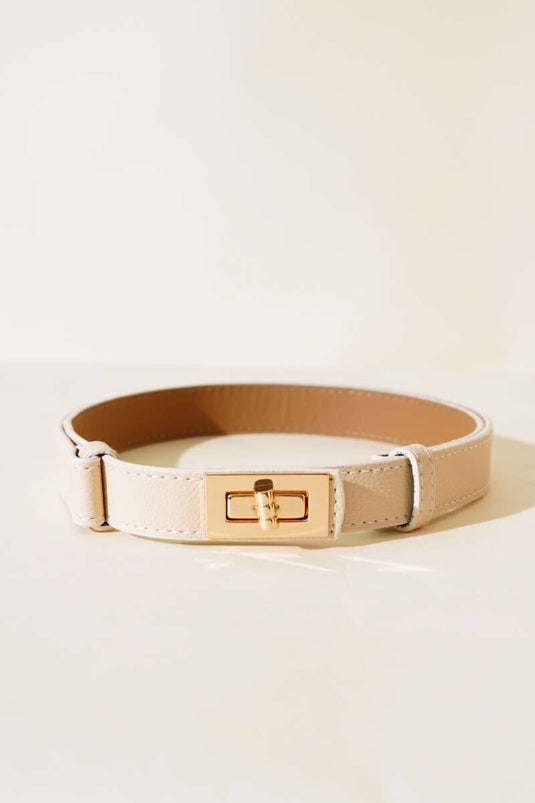 Ceinture réglable avec boucle de verrouillage blanche