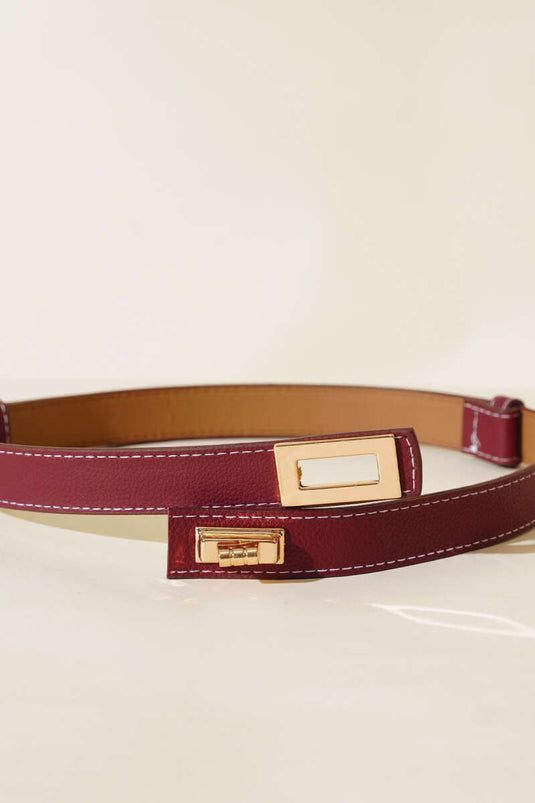 Ceinture réglable avec boucle de verrouillage Rouge Claret