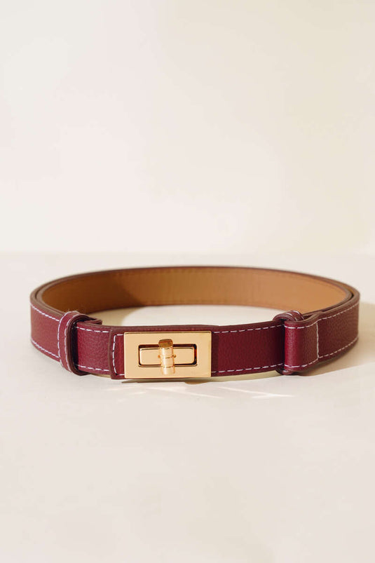 Ceinture réglable avec boucle de verrouillage Rouge Claret
