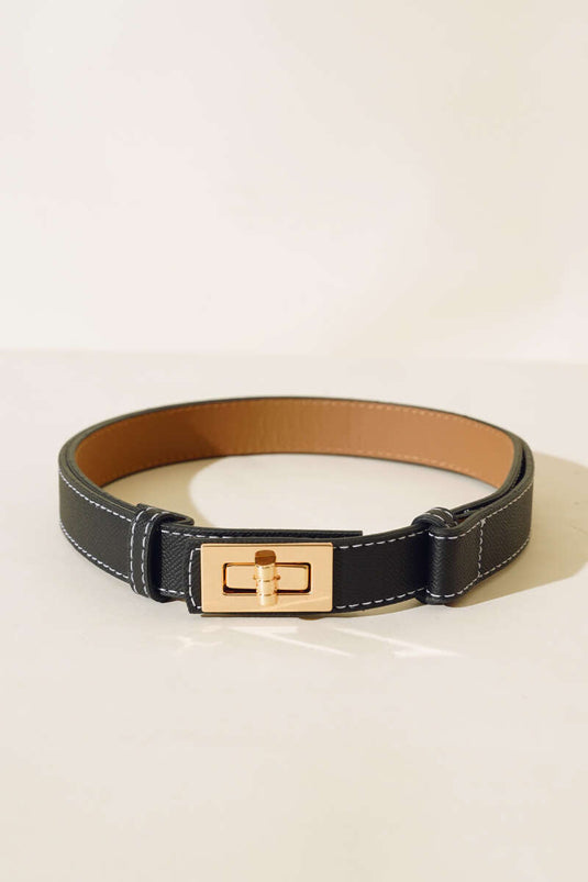 Kilit Tokalı Ayarlı Kemer Siyah