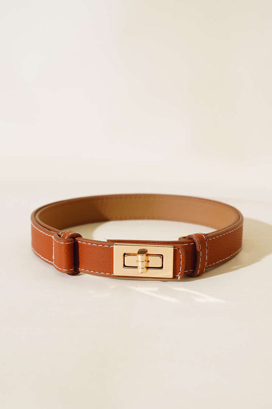 Belt with Adjustable Buckle Tan