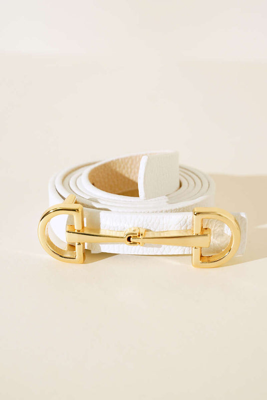 Lock Buckle Belt White