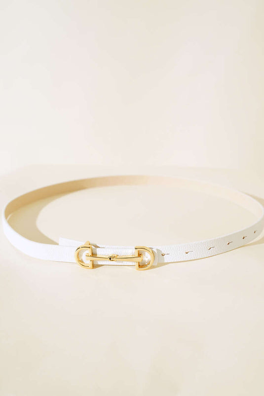 Lock Buckle Belt White