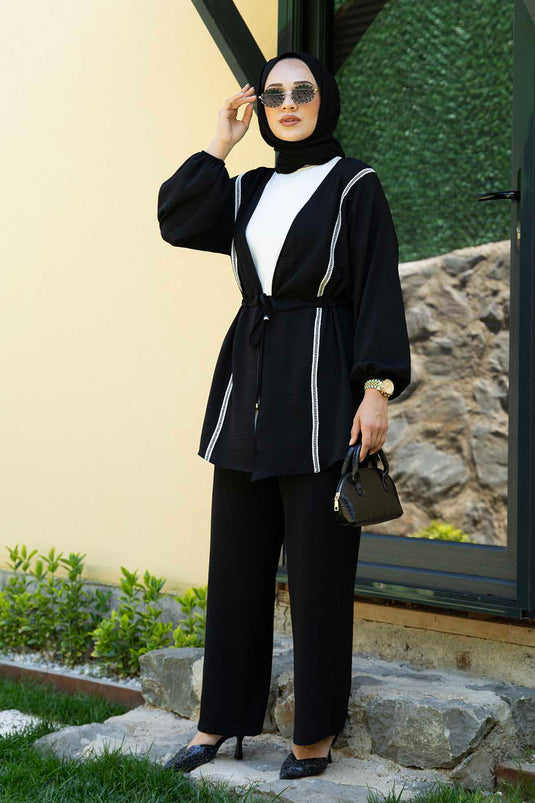 Kimono Aerobin Hijab Double Costume Noir