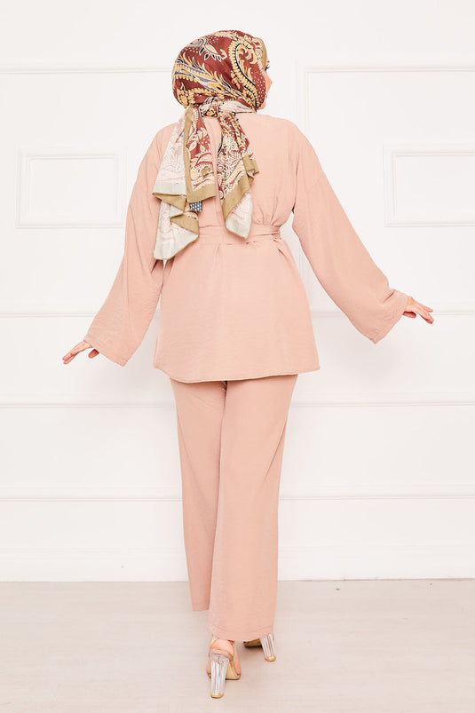 Kimono Double Hijab Set Mink