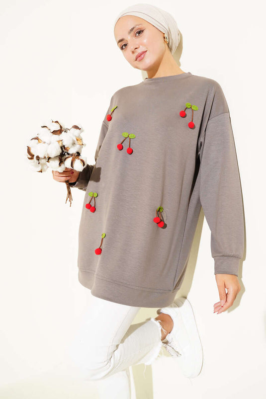 Tuniek Mink met kersenbosdetail