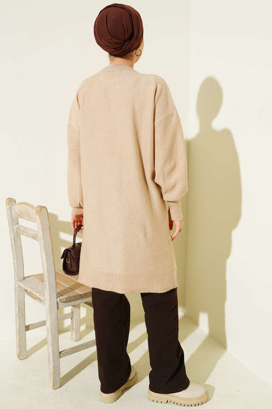 Cherry Bunch Embossed Soft Knit Tunic Latte