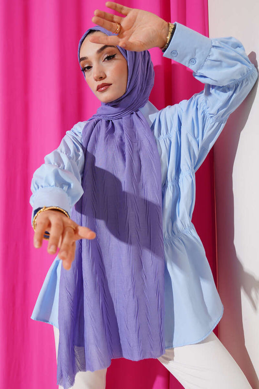 Wrinkled Bamboo Soft Shawl, Soft Blue