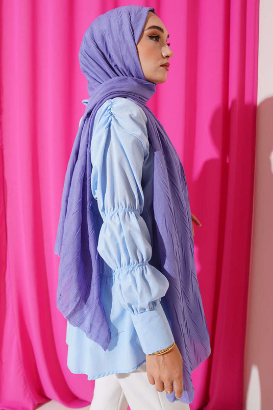 Wrinkled Bamboo Soft Shawl, Soft Blue