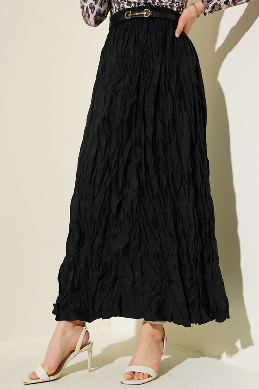 Geplooide kreukelrok zwart
