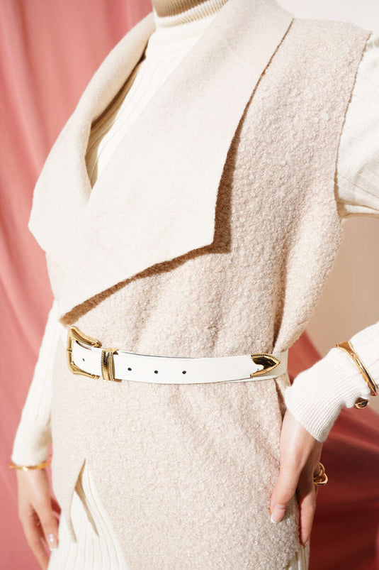 Short Booklet Vest Beige