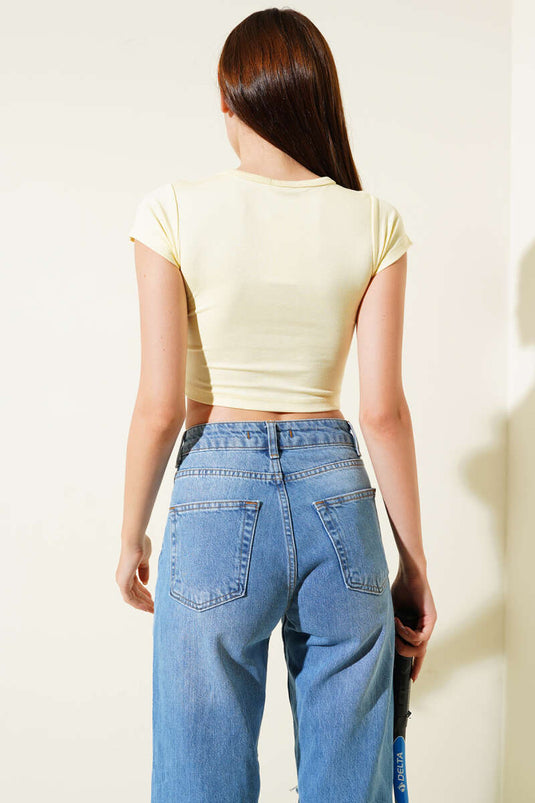 Manches courtes basiques jaunes