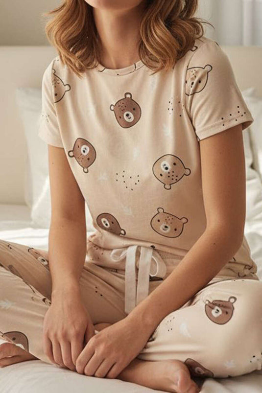 Completo Pigiama Fantasia con Scollo Girocollo e Maniche Corte Assortito Assortito 12