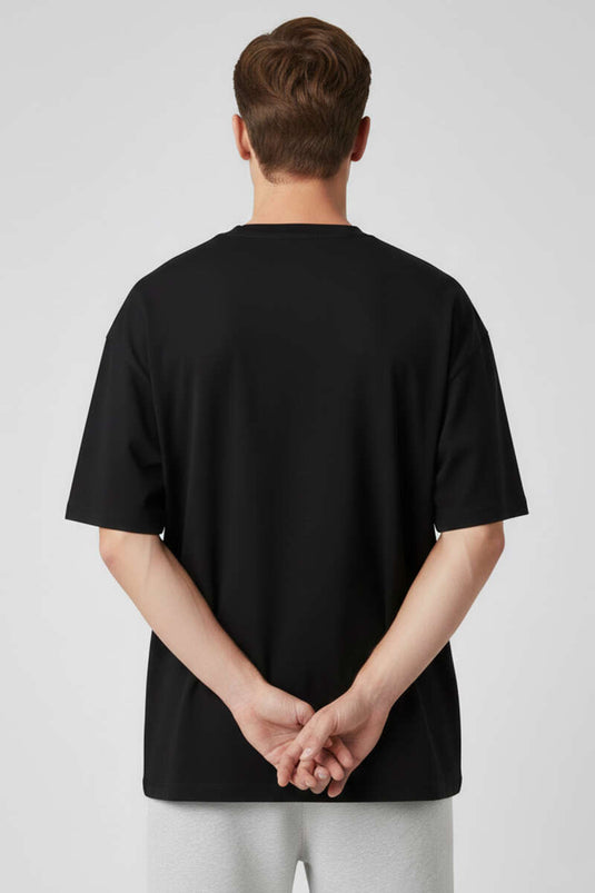 Kısa Kollu Oversize Erkek Tişört Siyah