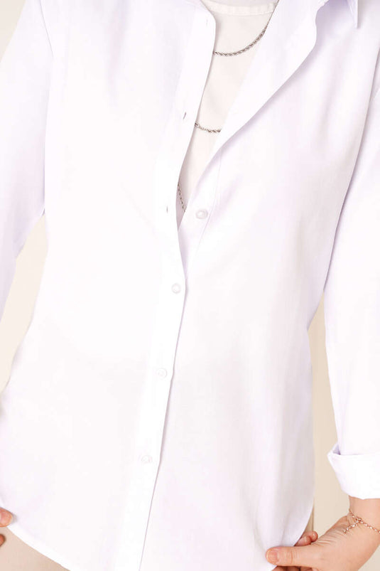 Chemise Courte Terikoton Blanc