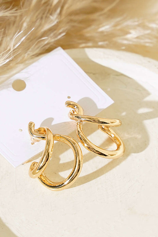 Boucle D'oreille Courbée Or