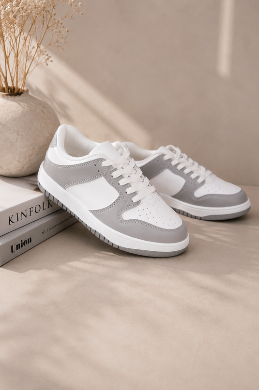 Classic Lace-Up Sneaker Sports Shoe Gray