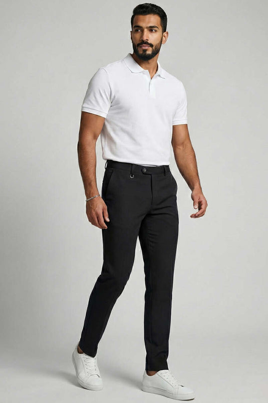 Pantalon pour homme en tissu classique noir