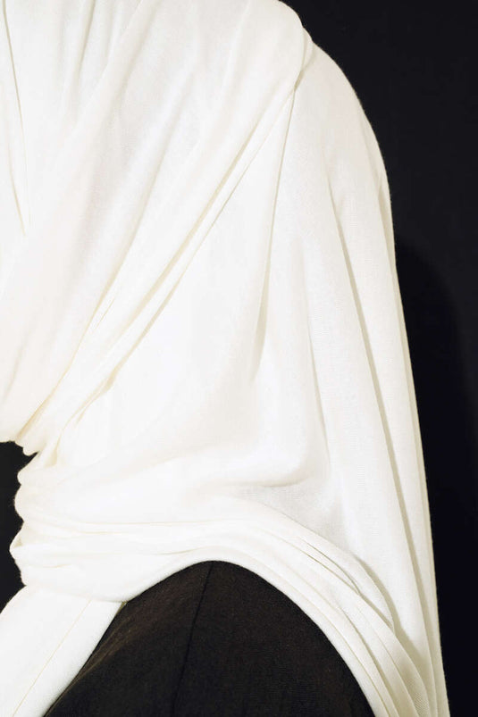 Classic Knit Shawl Ecru