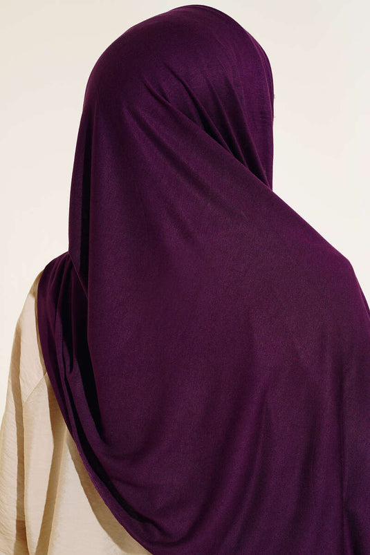 Châle classique en coton peigné violet