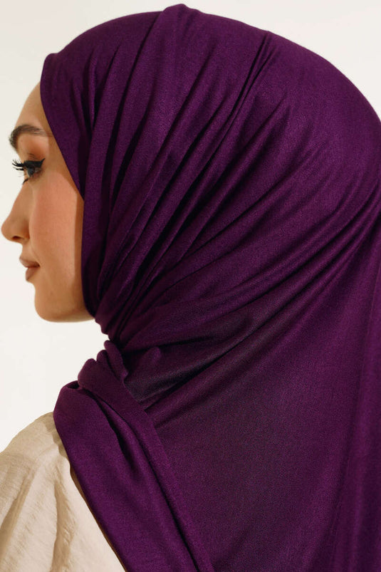 Châle classique en coton peigné violet