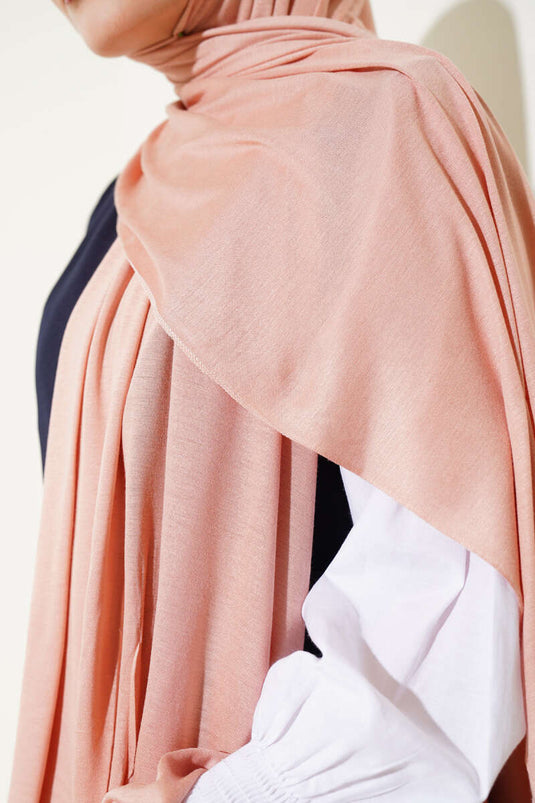 Classic Combed Cotton Shawl Salmon