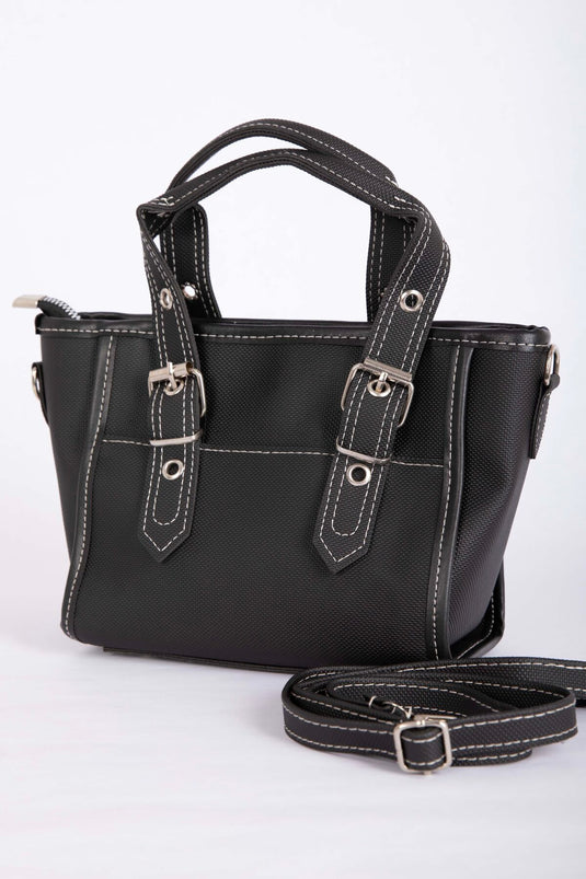 Classic Buckled Hand & Shoulder Bag Black