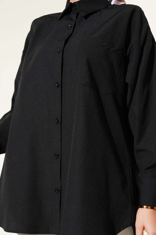 Classic Collar Pocket Shirt Black