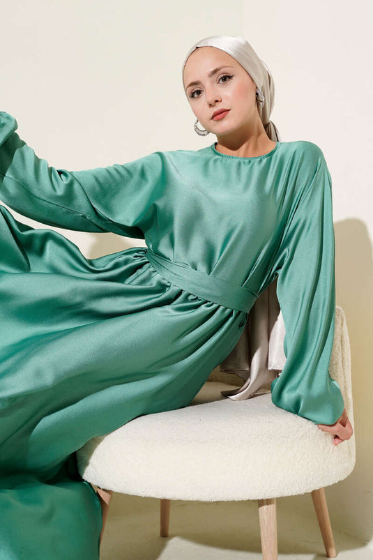 Flared Elastic Waist Dress Evening Dress Mint