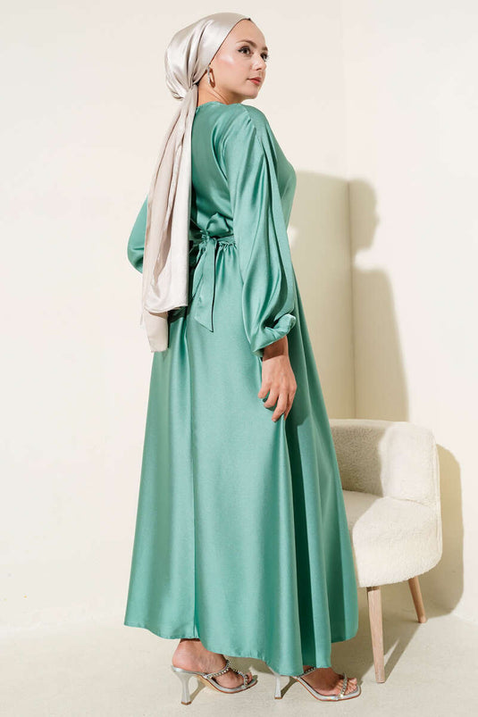 Flared Elastic Waist Dress Evening Dress Mint