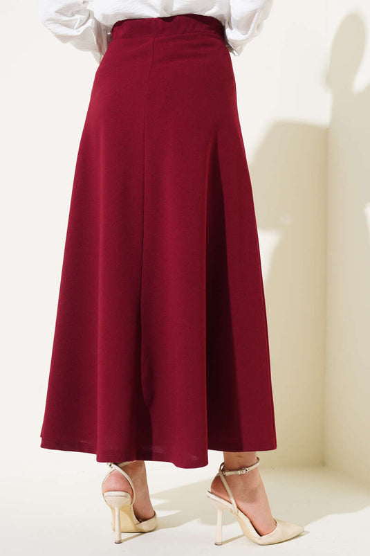 Kloş Model Etek Bordo