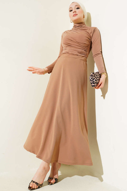 Flared Model Skirt Latte