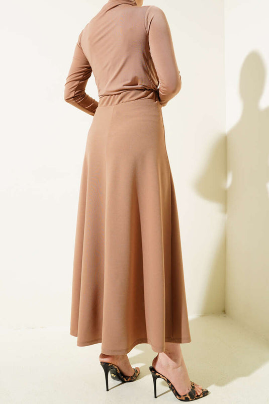 Flared Model Skirt Latte