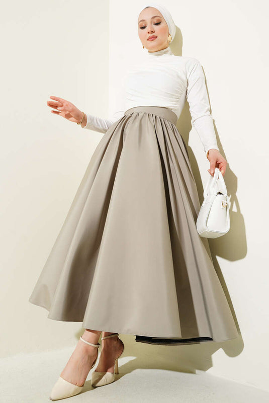 Cloche Taffeta Skirt Sand Beige